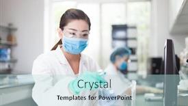  Presentation with laboratory - Amazing slides having people-working-at-laboratory backdrop and a light blue colored foreground