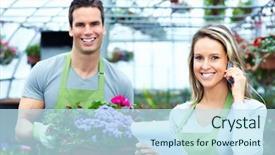  Presentation with nursery newborn child mom nursing - Audience pleasing presentation consisting of people working in nursery gardening backdrop and a  colored foreground