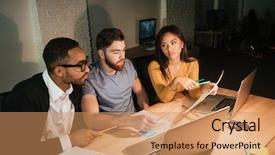  Presentation with late - Cool new PPT theme with people working late at night backdrop and a  colored foreground