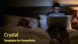  Presentation with late - Presentation design with people working late smiling businessman background and a wine colored foreground