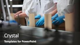  Presentation with production line - PPT theme consisting of red heart on blue sky background and a light gray colored foreground