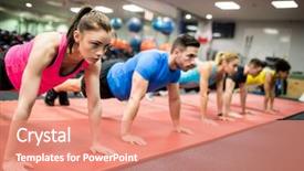  Presentation with fitness - Slide set featuring people working out in fitness background and a coral colored foreground