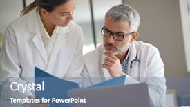  Presentation with working together - Presentation theme consisting of people working together on patient background and a  colored foreground