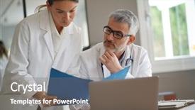  Presentation with working together - Audience pleasing presentation theme consisting of people working together on patient backdrop and a gray colored foreground