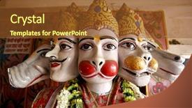  Presentation with hanuman - Slides enhanced with people worship - hanuman incarnations heads in hanuman background and a tawny brown colored foreground