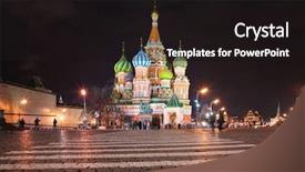  Presentation with night - Colorful PPT theme enhanced with old peoples - st basil's cathedral in moscow backdrop and a  colored foreground