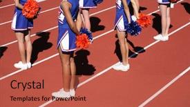  Presentation with rally - Presentation with pep rally - group of cheerleader background and a red colored foreground