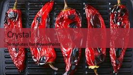  Presentation with grilling - Presentation theme featuring pepaer - close-up of roasted red peppers background and a red colored foreground