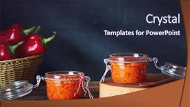  Presentation with pharmaceutical red - Presentation with pepaer - roasted red pepper relish ajvar background and a wine colored foreground