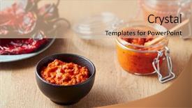  Presentation with sichuan pepper - Cool new PPT theme with pepaer - roasted red pepper relish ajvar backdrop and a lemonade colored foreground