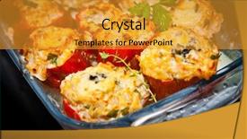  Presentation with brown rice - Amazing presentation having pepaer - stuffed pepper with chicken fillet backdrop and a gold colored foreground