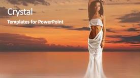  Presentation with light - Beautiful slide set featuring peplo - aphrodite in a light backdrop and a coral colored foreground