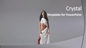  Presentation with space - Presentation theme having peplo - aphrodite styled young woman background and a gray colored foreground