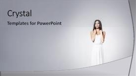  Presentation with young grey maine coon cat - Presentation theme having peplo - young and beautiful woman background and a  colored foreground