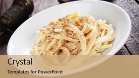  Presentation with italian compass - Colorful theme enhanced with pepo - italian cacio e pepe spaghetti backdrop and a  colored foreground