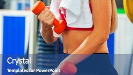  Presentation with car body repairer holding - Slides having pepol - body part of sport girl background and a  colored foreground