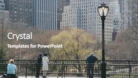  Presentation with new york city subway station - Cool new PPT theme with pepol - central park new york city backdrop and a  colored foreground