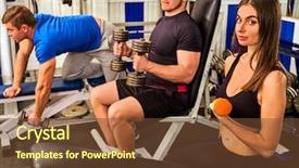  Presentation with body heat transfer - Colorful slide deck enhanced with pepol - woman holding dumbbell workout backdrop and a  colored foreground