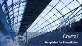  Presentation with korean arch - Colorful PPT theme enhanced with pepople mooving in arch interior backdrop and a ocean colored foreground