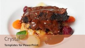  Presentation with meat - Colorful slide deck enhanced with peposo-traditional-tuscan-stewed-meat backdrop and a coral colored foreground