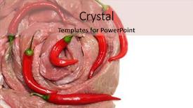  Presentation with chilean - PPT theme enhanced with pepper and fresh meat flower background and a coral colored foreground