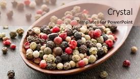  Presentation with corn plant - Amazing slide deck having pepper corn backdrop and a coral colored foreground