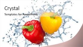  Presentation with water splash - Amazing presentation having pepper in spray of water backdrop and a white colored foreground