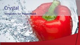  Presentation with spray - Slides enhanced with vegetables peppers dropped - pepper in spray of water background and a sky blue colored foreground