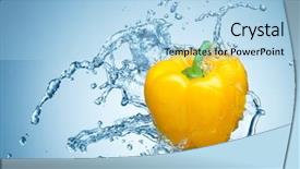  Presentation with spray - Beautiful slides featuring pepper in spray of water backdrop and a light blue colored foreground