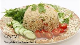  Presentation with healthy indian food - Colorful theme enhanced with pepper is a south indian backdrop and a coral colored foreground