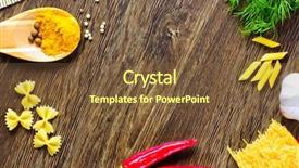  Presentation with macaroni - Slide deck with pepper macaroni herbs and splice background and a  colored foreground