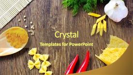 Presentation with macaroni - Slide deck having pepper macaroni herbs and splice background and a  colored foreground
