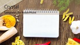  Presentation with macaroni - Presentation theme with mesh fabric texture crumpled fabric background and texture background and a crimson colored foreground