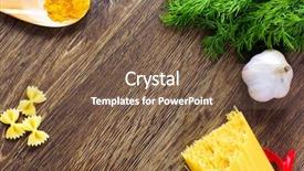  Presentation with macaroni - Presentation design featuring pepper macaroni herbs and splice background and a  colored foreground