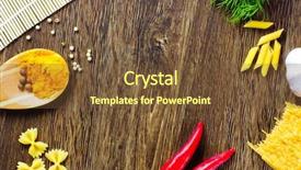  Presentation with macaroni - Presentation theme enhanced with pepper macaroni herbs and splice background and a tawny brown colored foreground