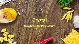  Presentation with chilli - Slide deck enhanced with pepper macaroni herbs and splice background and a tawny brown colored foreground