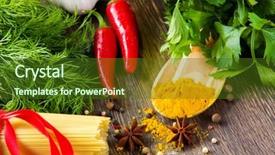  Presentation with chilli - Slides having pepper macaroni herbs and splice background and a  colored foreground