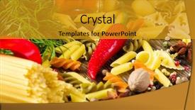  Presentation with macaroni - PPT theme with statue of liberty is a background and a ocean colored foreground.