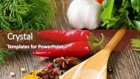  Presentation with macaroni - Slide deck enhanced with pepper macaroni herbs and splice background and a  colored foreground