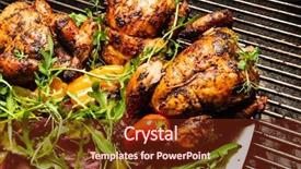  Presentation with peas - Theme with pepper onion green peas background and a tawny brown colored foreground