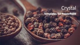  Presentation with pepper - PPT theme having pepper-spice-mix-in-spoon background and a tawny brown colored foreground