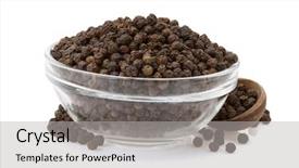  Presentation with pepper - Presentation theme consisting of pepper spices in bowl isolated background and a light gray colored foreground