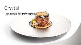  Presentation with chinese restaurant - Audience pleasing slides consisting of pepper-steak-side-view-delicious backdrop and a white colored foreground