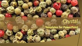  Presentation with grains - Slides enhanced with piper nigrum - pepper whole grains multicolor background and a tawny brown colored foreground