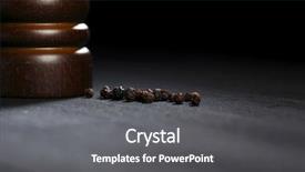  Presentation with old wooden table food - PPT layouts featuring peppermill with peppercorns on black background and a gray colored foreground