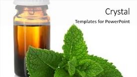 Presentation with essential oil - Amazing slide deck having peppermint - bottle of essential oil backdrop and a white colored foreground