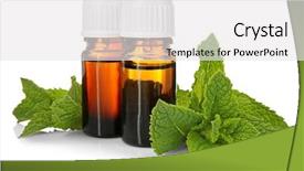  Presentation with essential oil - Slide deck featuring peppermint - bottles of essential oil background and a white colored foreground