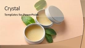  Presentation with lemon - PPT theme featuring peppermint - containers with lemon balm salve background and a lemonade colored foreground