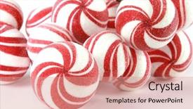  Presentation with peppermint - Amazing presentation theme having peppermint - red and white balls backdrop and a coral colored foreground