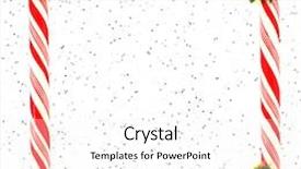  Presentation with sparkly - Theme featuring candy cane - peppermint frame and holly corners background and a white colored foreground